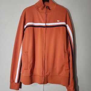 Aeropostale Athletic Orange Logo Jacket Windbreaker Full Zip Front Size L